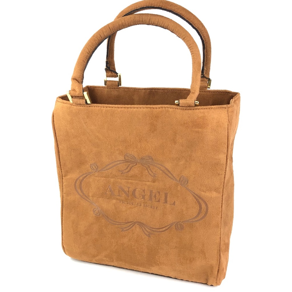 Victoria's Secret Angel Bag Tan Faux Suede Fabric